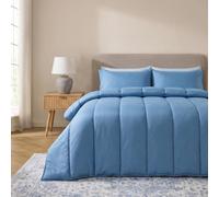 Ohs Plain 10.5 Tog Coverless Duvet With Pillowcase Bedding Set - Blue