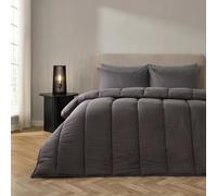 Ohs Plain 10.5 Tog Coverless Duvet With Pillowcase Bedding Set - Charcoal