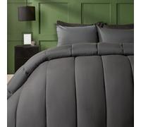 Ohs Plain 10.5 Tog Coverless Duvet With Pillowcase Bedding Set - Charcoal Grey