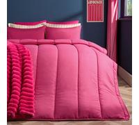 Ohs Plain 10.5 Tog Coverless Duvet With Pillowcase Bedding Set, Hot Pink - Double