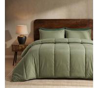 Ohs Plain 10.5 Tog Coverless Duvet With Pillowcase Bedding Set - Woodland Green