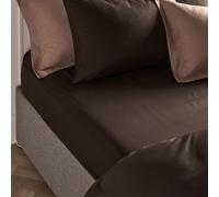 Ohs Plain Bed Sheet Microfibre Deep Fitted Soft, Coffee - Single