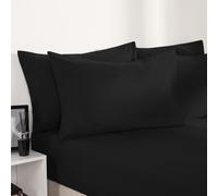 OHS Plain Bed Sheet Microfibre Deep Fitted Soft in Black | Size: Single OHS Black Single