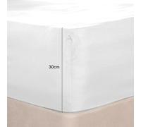 OHS Plain Bed Sheet Microfibre Deep Fitted Soft in White | Size: Single OHS White Single