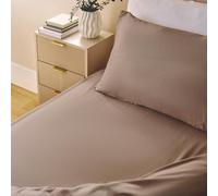 Ohs Plain Bed Sheet Microfibre Deep Fitted Soft, Natural - Single