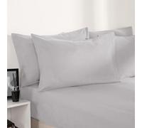 Ohs Plain Bed Sheet Microfibre Deep Fitted Soft, Silver - Super King