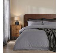 OHS Plain Dyed Duvet Cover Cover with Pillowcase Set in Light Grey | Size: King OHS Light Grey King