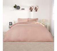 OHS Plain Dyed Duvet Cover Cover with Pillowcase Set in Light Pink | Size: Double OHS Light Pink Double