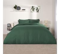 OHS Plain Dyed Duvet Cover with Pillowcase Bedding Set in Dark Green | Size: King OHS Dark Green King