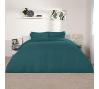OHS Plain Dyed Duvet Cover with Pillowcase Bedding Set in Teal | Size: Double OHS Teal Double