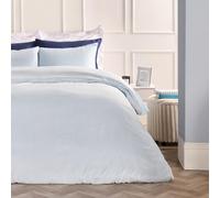 Ohs Plain Dyed Duvet Cover With Pillowcase Bedding Set, Light Blue - Double