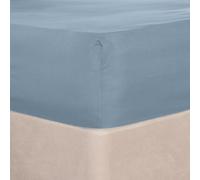 Ohs Plain Dyed Fitted Bed Sheets Non-Iron, Blue - Double