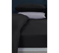 OHS Plain Dyed Non-Iron Fitted Bed Sheet in Jet Black | Size: Single Fitted OHS Jet Black Single Fitted