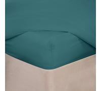 OHS Plain Dyed Non-Iron Fitted Bed Sheet in Teal | Size: Double Fitted OHS Teal Double Fitted