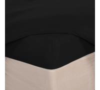 OHS Plain Dyed Non-Iron Fitted Bed Sheet in True Black | Size: King Fitted OHS True Black King Fitted