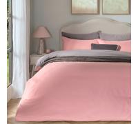 OHS Plain Dyed Reversible Duvet Cover Cover with Pillowcase Set in Light Pink | Size: King OHS Light Pink King