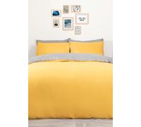 OHS Plain Dyed Reversible Duvet Cover Cover with Pillowcase Set in Yellow | Size: King OHS Yellow King