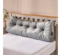 OHS Plain Headboard Bed Wedge Pillow Lumbar Backrest Support Cushion in Grey OHS Grey