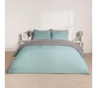 OHS Plain Reversible Duvet Cover With Pillowcase Set in Duck Egg Blue | Size: Double OHS Duck Egg Blue Double
