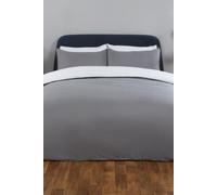 OHS Plain Reversible Duvet Cover With Pillowcase Set in Light Grey | Size: Double OHS Light Grey Double
