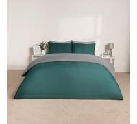 OHS Plain Reversible Duvet Cover With Pillowcase Set in Teal | Size: Double OHS Teal Double