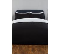 OHS Plain Reversible Duvet Cover With Pillowcase Set in White | Size: Double OHS White Double