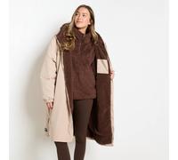 OHS Plain Sherpa Lined Water Resistant Drying Changing Robe in Beige | Size: S/M OHS Beige S/M