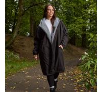 OHS Plain Sherpa Lined Water Resistant Drying Changing Robe in Black | Size: Large/XL OHS Black L/XL