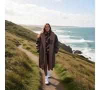 OHS Plain Sherpa Lined Water Resistant Drying Changing Robe in Brown | Size: Large/XL OHS Brown L/XL