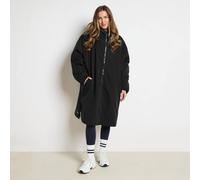 OHS Plain Sherpa Lined Water Resistant Drying Changing Robe in True Black | Size: Large/XL OHS True Black L/XL