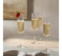 OHS Plastic Champagne Flutes Set of 4, Clear Tall Sparkling Wine Glasses