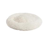 OHS Plush Donut Dog Bed Large Calming Soft Fluffy Round Dog Cat Bed, Cream