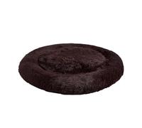 OHS Plush Donut Dog Bed Medium Calming Soft Fluffy Round Dog Cat Bed, Brown