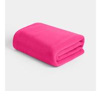 OHS Polar Fleece Throw Ultra Soft Lightweight Cosy Blanket in Bright Pink | Size: 200 cm x 240 cm OHS Bright Pink 200 cm x 240 cm