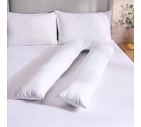OHS Pregnancy Pillows for Sleeping, U Shaped Full Body Pillow Soft Microfibre Long Maternity Pillow Support for Back Hips Legs Pregnant Women Cuddle Cushion with Machine Washable Cover, White