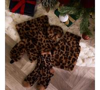 OHS Print Hot Water Bottle Gift Set Includes Socks Eye Mask Scrunchie in Brown OHS Brown