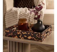 OHS Print Serving Tray Table Organiser Countertop Storage in Brown OHS Brown