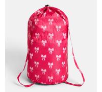 OHS Printed Drawstring Laundry Bag Travel Backpack Lightweight in Bright Pink OHS Bright Pink