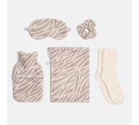 OHS Printed Hot Water Bottle Winter Christmas Gift Set in Beige OHS Beige