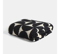 OHS Printed Waffle Fleece Throw Blanket for Sofa, Super Soft Warm Abstract Fleece Blanket for Bed Settees Armchairs Lightweight Single Bed Throws, Monochrome - 125 x 150cm