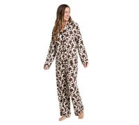 OHS Pyjamas for Women, Piped Long Sleeve Shirt and Full Length Bottom Pyjama Set of 2 Button Down - Black, Cream, Charcoal Grey