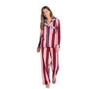 OHS Pyjamas for Women, Piped Long Sleeve Shirt and Full Length Bottom Pyjama Set of 2 Button Down - Black, Cream, Charcoal Grey