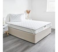 OHS Quilted Mattress Topper Super King, Pinsonic Soft Touch Deep Sleep Non-Noisy Mattress Topper Enhancer Bed Pad Protector Anti Allergy Mattress Topper For Superking Bed