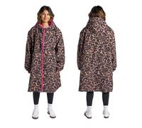 OHS Rain Coat for Adults, Lightweight Breathable Waterproof Jacket for Men & Women Packable Windbreaker Long Rain Coat with Pockets Active Outdoor Travel Jacket - Leopard Pink, L/XL