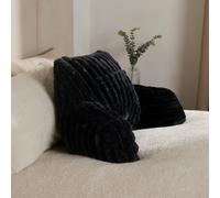 OHS Reading Cushion Faux Fur Fleece Heatable Lumbar Pillow, Black - One Size