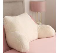 OHS Reading Pillow Teddy Fleece Cream, Cuddle Cushion for Adults Super Soft Cosy Back Support Cushion with Arms Comfy Back Pillow for Bed Relaxing comfy