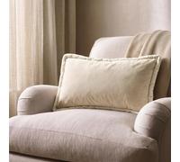 OHS Rectangular Cushions Piped Velvet Filled Scatter Cushions, Natural