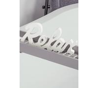 OHS Relax Sign Ornament Word Wood Figure Home Bathroom Decor Gift in White OHS White