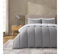 OHS Reversible 10.5 Tog Coverless Duvet with Pillowcases Washable in Grey | Size: Single OHS Grey Single