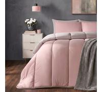 Ohs Reversible 10.5 Tog Coverless Washable Duvet With Pillowcases - Blush/grey